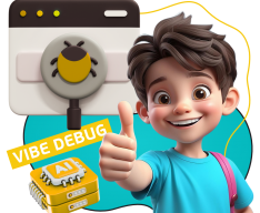 Тестирование & Vibe Debug. Охотники за багами - КИБЕРшкола программирования для детей, компьютерные курсы для школьников, начинающих и подростков - KIBERone г. Сергиев Посад