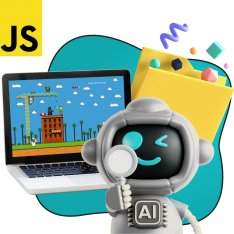 Язык программирования JavaScript + AI. Проектное обучение + геймификация + AI-помощники - КИБЕРшкола программирования для детей, компьютерные курсы для школьников, начинающих и подростков - KIBERone г. Сергиев Посад